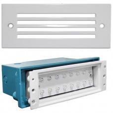 Φωτιστικό Χωνευτό Ορθογώνιο με Γρίλιες LED 1W 230V 3100K Θερμό Φως Αλουμινίου Λευκό 9612 IP54 